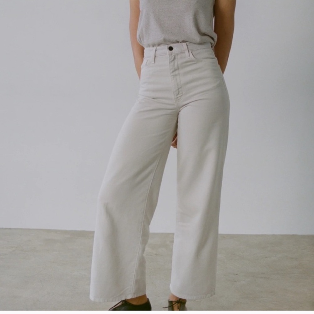 Ozma of California Mara Wide Leg High Rise Cotton Denim Jeans Size 31